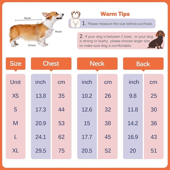 Kuoser Winter Dog Vest Quilted Windproof Puffer Jacket..orange..large..(NWT) - Picture 2 of 7